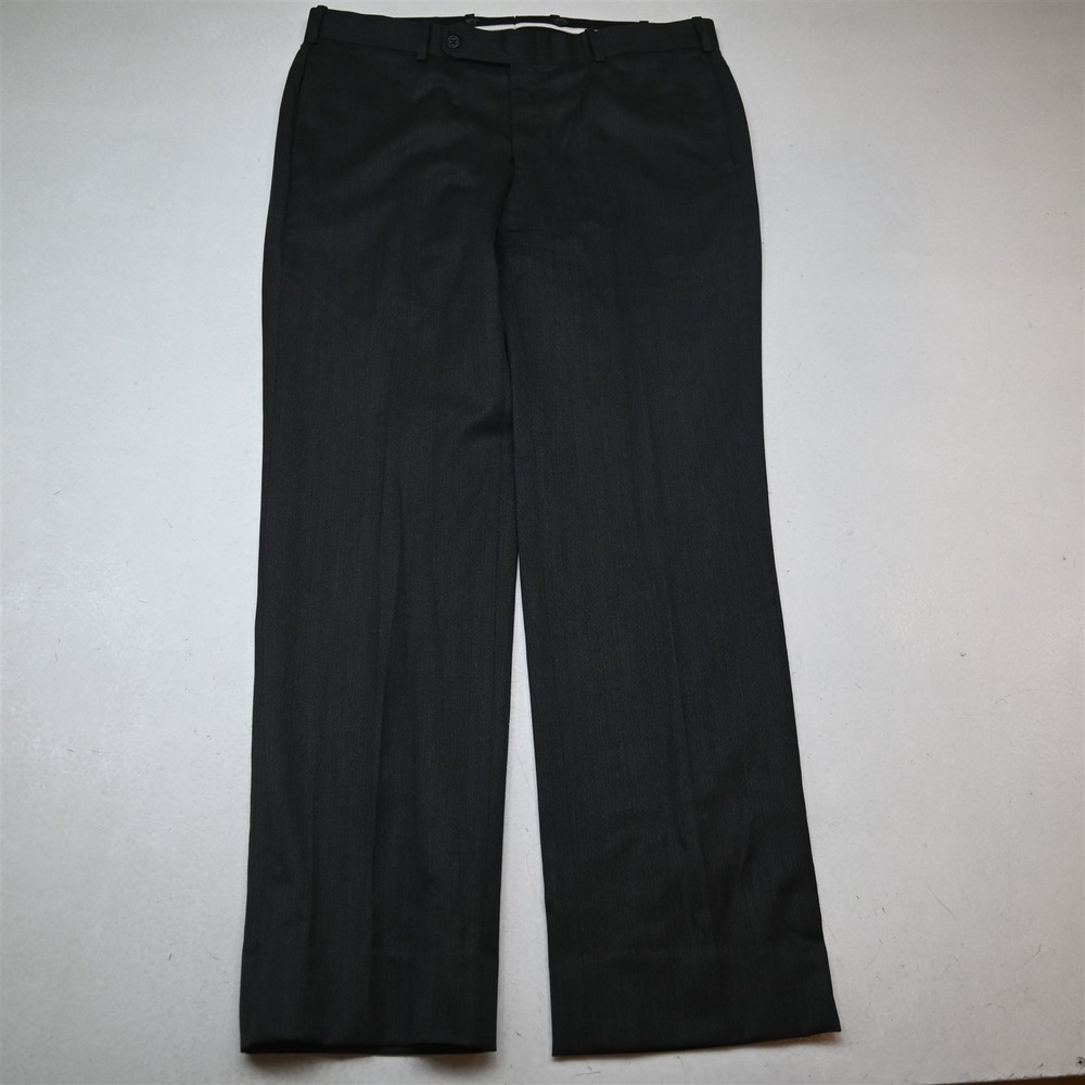 Tom James 36x34 Gray Wool ECI Flat Front Straight Dress Mens Pants